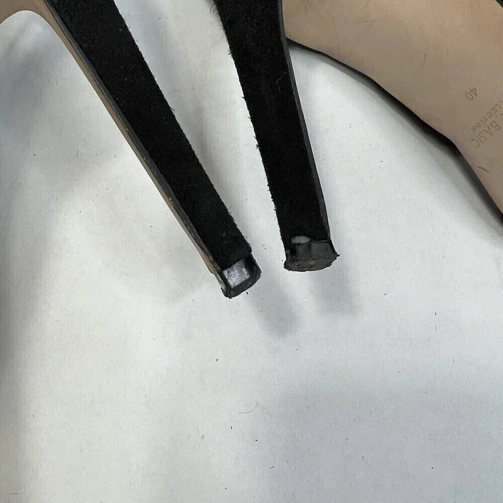 Zara Basic Collection Black Laser Cutout Peep Toe Stiletto High Heels Size 40 - Picture 11 of 11